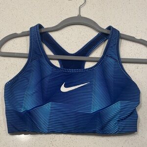Nike Women's Striped Blue Sports Bra